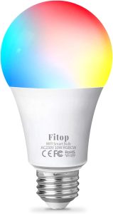 FITOP Alexa LED Smart WiFi Bulb Dimmable 10 W 900 LM Lamp